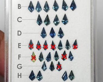 4 to 5mm Natural Teal Sapphire Geometric Kite Choose Your Gem Same Price