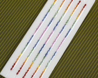 Loose Mulicolor Rainbow Sapphire Color Gradation Set 5x2.5mm Marquise 6.70 inches (17cm) length, 1 line for Bracelet