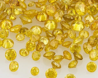0.8mm to 1.8mm 0.50ct Scoop Natural Fancy Orangish Canary Yellow Diamond Melee