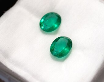 8.81tctw./2pcs Natural Emerald Zambian Oval Pair Matching