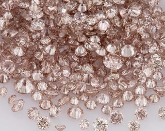 0,8 a 1,8mm 0,50ct Scoop Diamantes Melee Rosa Champán Argyle Naturales PC1