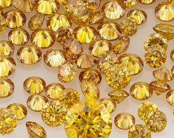 1.3mm to 1.8mm 0.50ct Scoop Natural Fancy Vivid Orangy Golden Yellow Diamond Melee