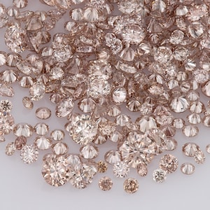 Argyle Pink Diamonds 0.25ct 0.8mm to 2.2mm mix scoop Argyle Pink Champagne Untreated Natural Pink Diamonds Round|Melee|accents|Argyle
