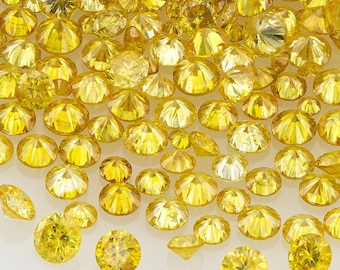 0.8 to 1.8mm 0.50ct Scoop Natural Vivid Yellow Diamond Melee Canary Round Africa