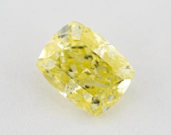 GIA Certified 1.01ct. Fancy Yellow Loose Natural Diamond Cushion VS2 Untreated|Certificate|Genuine|Yellow Diamond