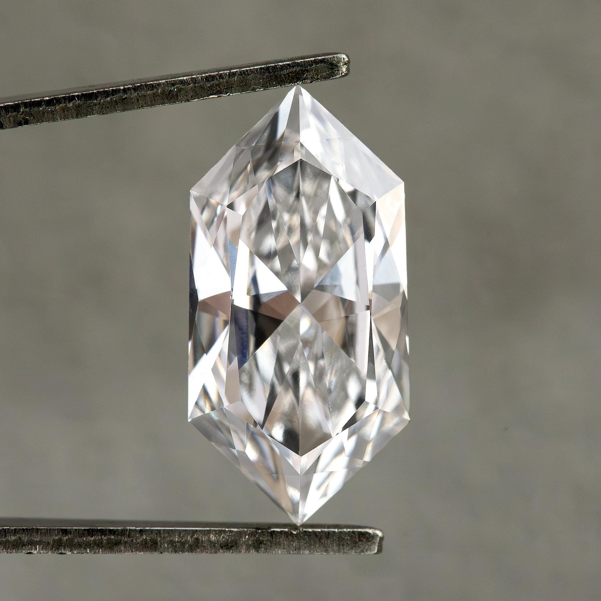 12x6mm Geometric Dutch Marquise Hexagon Lab Grown Diamond F Color