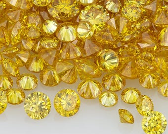 Canary Diamonds 0.25ct 0.8mm to 2.2mm mix scoop Canary Fancy Vivid Yellow Untreated Natural Diamonds Round|Melee|accents