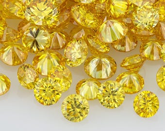 Canary Diamonds 0.25ct 1.8mm to 2.2mm mix scoop Canary Fancy Vivid Yellow Untreated Natural Diamonds Round|Melee|accents