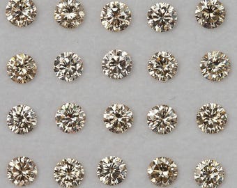 Natural Champagne Diamond Melee, 1–2.5mm Round Brilliant, VS–SI, Select Pack