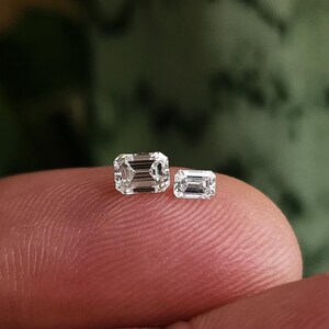 3x2mm and 4x3mm Natural Diamond Emerald Cut F G SI Calibrated Side Stones Per Piece image 3
