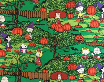 Fabric Remnant /  Charlie Brown / Snoopy / Spooky Night