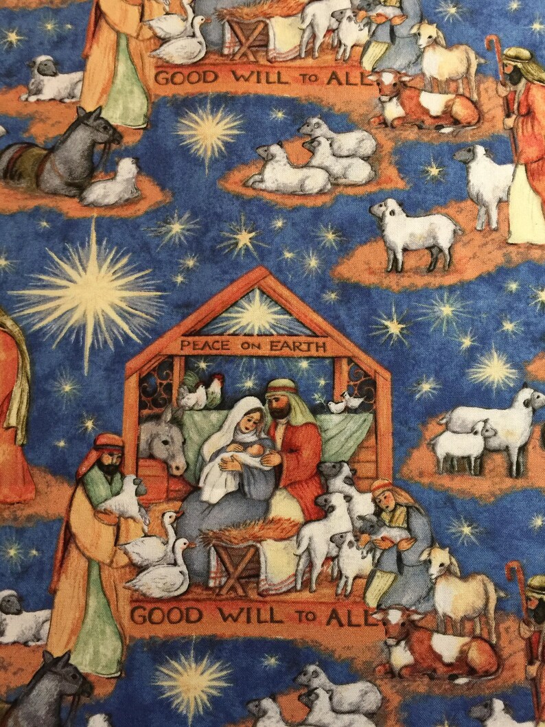 Standard or Queen Pillow Case Christmas Blessed Birth Nativity Peace on Earth