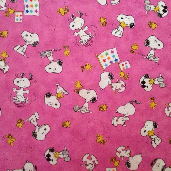 Travel Pillowcase / Child Pillowcase / Snoopy and Woodstock on Pink  / Peanuts