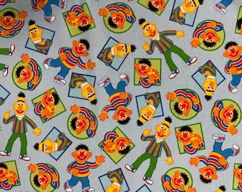 Fabric Remnant /  Sesame Street Friends / Bert and Ernie
