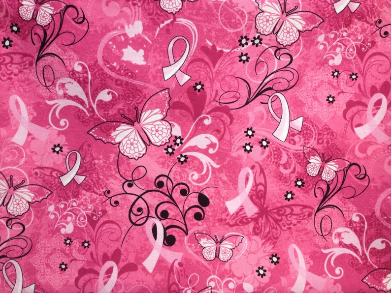 Travel Pillow Case Standard or Queen Pillow Case Pink Ribbon with Butterfly/'s
