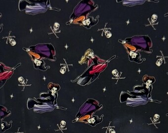 Fabric Remnant  / Hocus Locus / Witches on Brooms