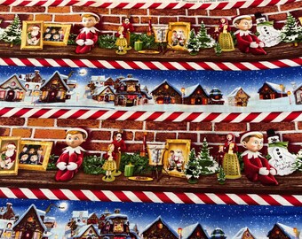 Fabric / Elf on the Shelf / Mantle / Gingerbread House /  Quilting Treasures