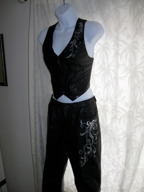 Leather Vest with silver embellishing