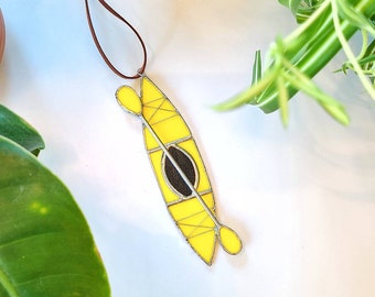 Stained Glass Kayak Suncatcher: Paddler Gift, Outdoor Decor