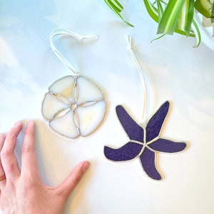 stained glass sand dollar suncatcher // ocean gift // outdoor lover gift // crafted by JOHN and ASTRID image 3