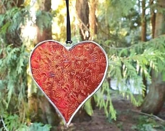 Stained glass heart / heart suncatcher / love gift / crafted by Astrid