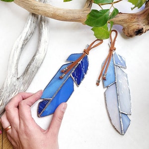 stained glass feather / surprise color / angel feather // made by ASTRID image 7