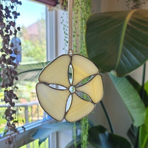stained glass sand dollar suncatcher // ocean gift // outdoor lover gift // crafted by JOHN and ASTRID image 1
