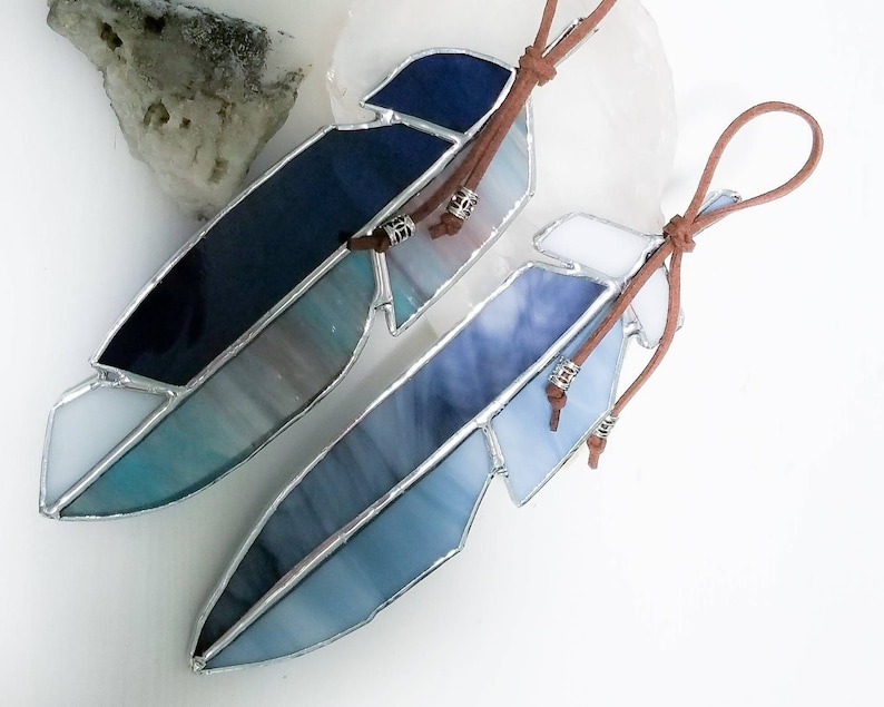 stained glass feather / surprise color / angel feather // made by ASTRID image 4