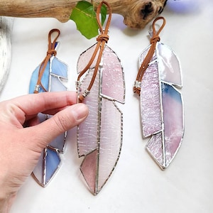 stained glass feather / surprise color / angel feather // made by ASTRID