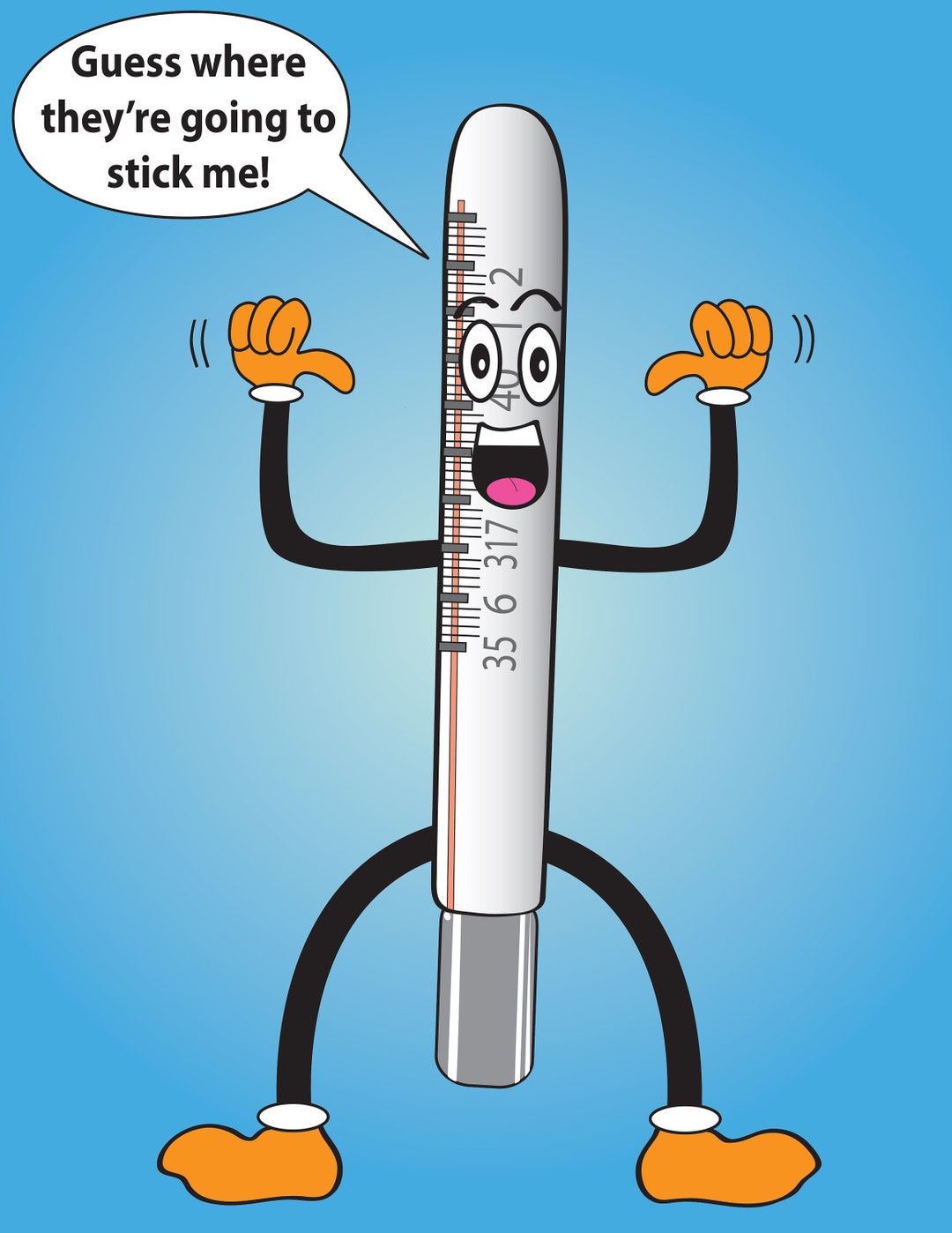 Funny Get Well, Get Well, Thermometer, Anal Thermometer, Old School