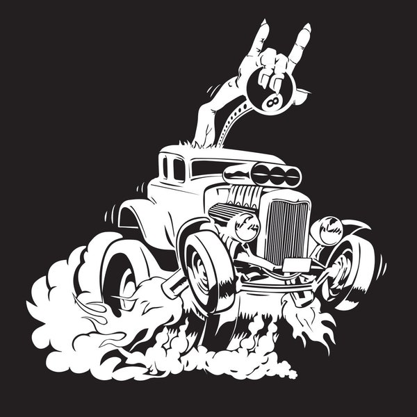 Hot Rod, Modster, Monster Truck, Low Brow, Hot Rod Monster Art, 8 Bal, Versnellingspook, Tshirt, Decal, Poster