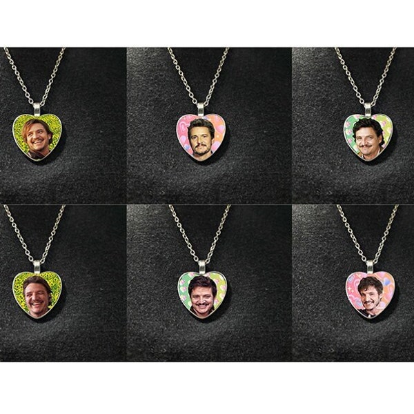 Buy 2 get 1 FREE - Pedro Pascal Heart 2 sides Necklace Pendant Chain | Gift for Friend | Birthday Gift | Gift for daughter | Gift for son