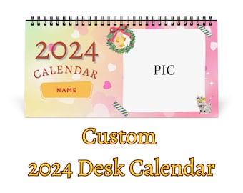 Custom 2024 Desk Calendar | 2024 Desk Calendar | 2024 calendar gift for daughter | Birthday gift