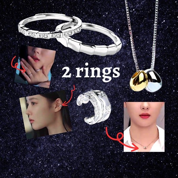 Kim Yoo Jung Ring-Set 2 Ringe, My Demon inspiriert, Kim Yoo Jung inspiriert niedliche Halskette, K-Drama Ring, K-Drama Halskette