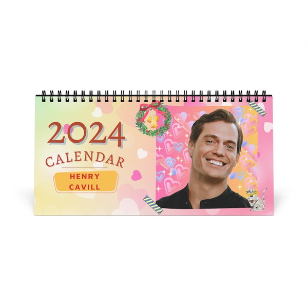 Henry Cavill 2024 Desk Calendar | 2024 Desk Calendar | 2024 calendar gift for daughter | Birthday gift