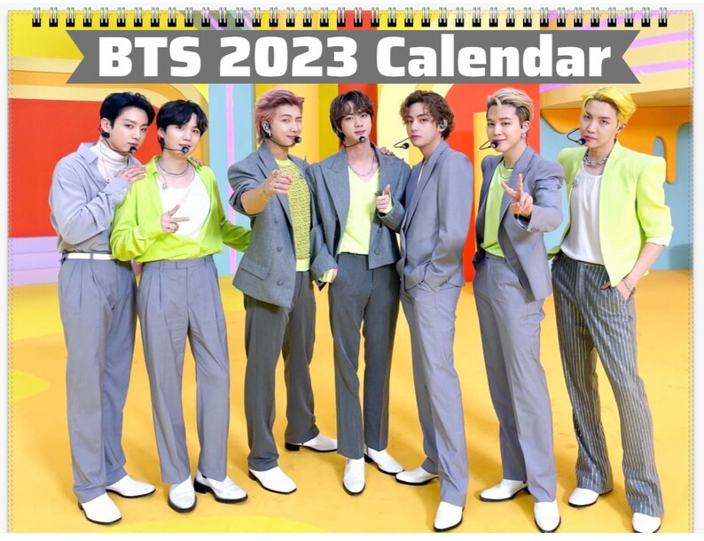 BTS Wall Calendar 2023 BTS Planner Jungkook Taehyung Suga - Etsy Australia