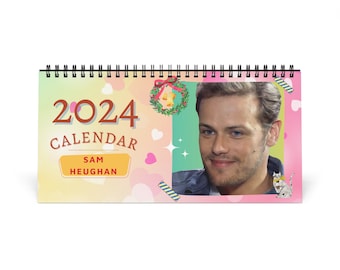 Sam Heughan 2024 Desk Calendar | 2024 Desk Calendar | 2024 calendar gift for daughter | Birthday gift