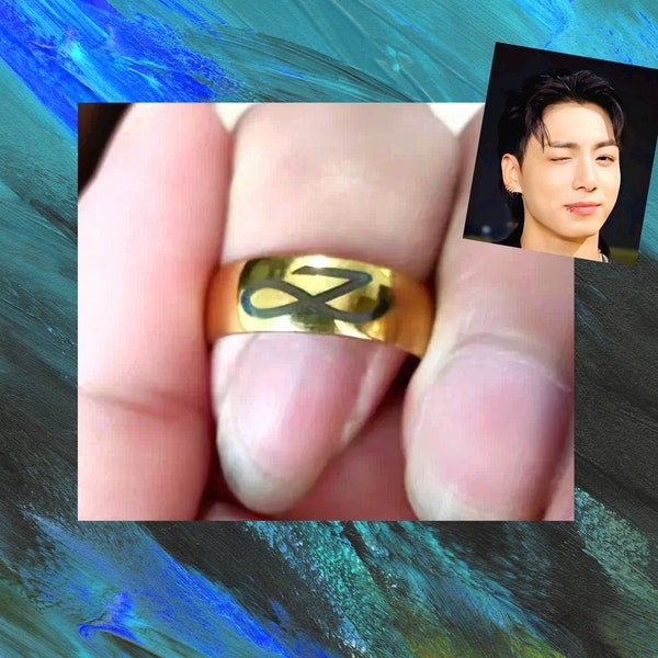 Jungkook Golden Ring, Buy 1 get 1 for FREE! - Army gift, Kpop gift, Jungkook Jewelry, Kpop Ring, Kpop jewelry, Korean Ring, Korean jewelry