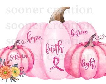 Breast Cancer Awareness Pumpkin download, sublimation, JPEG, PNG