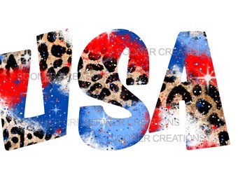 USA, leopard, red, white, and blue download, sublimation, Memorial Day, Fourth of July