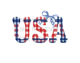 USA checkered print in DTF or sublimation