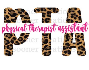 Physical Therapist Assistant, PTA, leopard, breast cancer, download, sublimation, PNG, JPEG