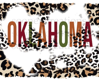 Oklahoma, leopard, download, fall, png, jpeg, sublimation