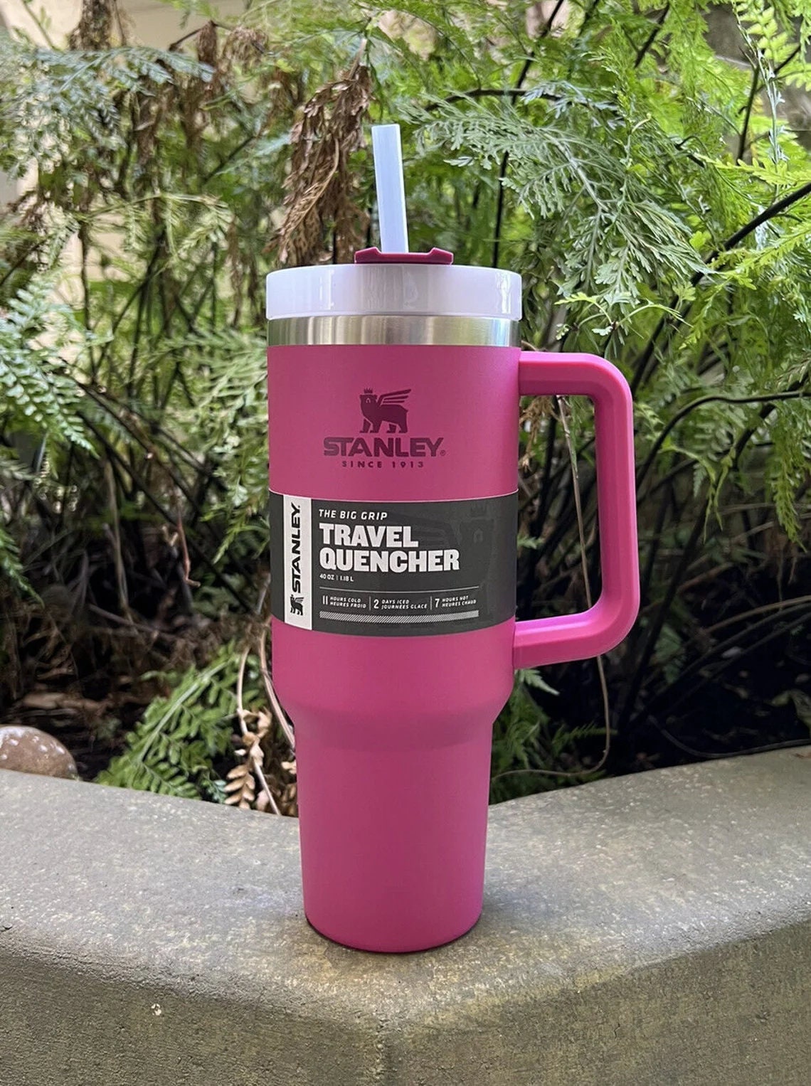 Stanley, Dining, Stanley Adventure Travel Quencher Tumbler Cup Azalea  Pink Straw Handle 4 Oz