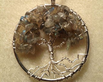 Labradorite Tree of Life Gemstones Wire Wrapped Pendant