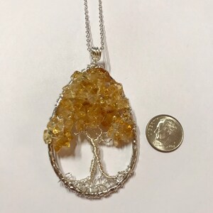 Citrine Tree of Life Teardrop Pendant image 8