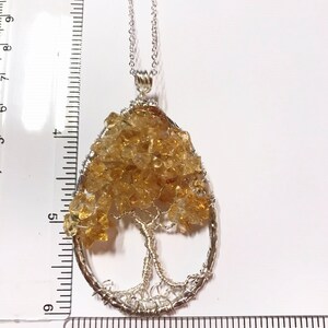 Citrine Tree of Life Teardrop Pendant image 9