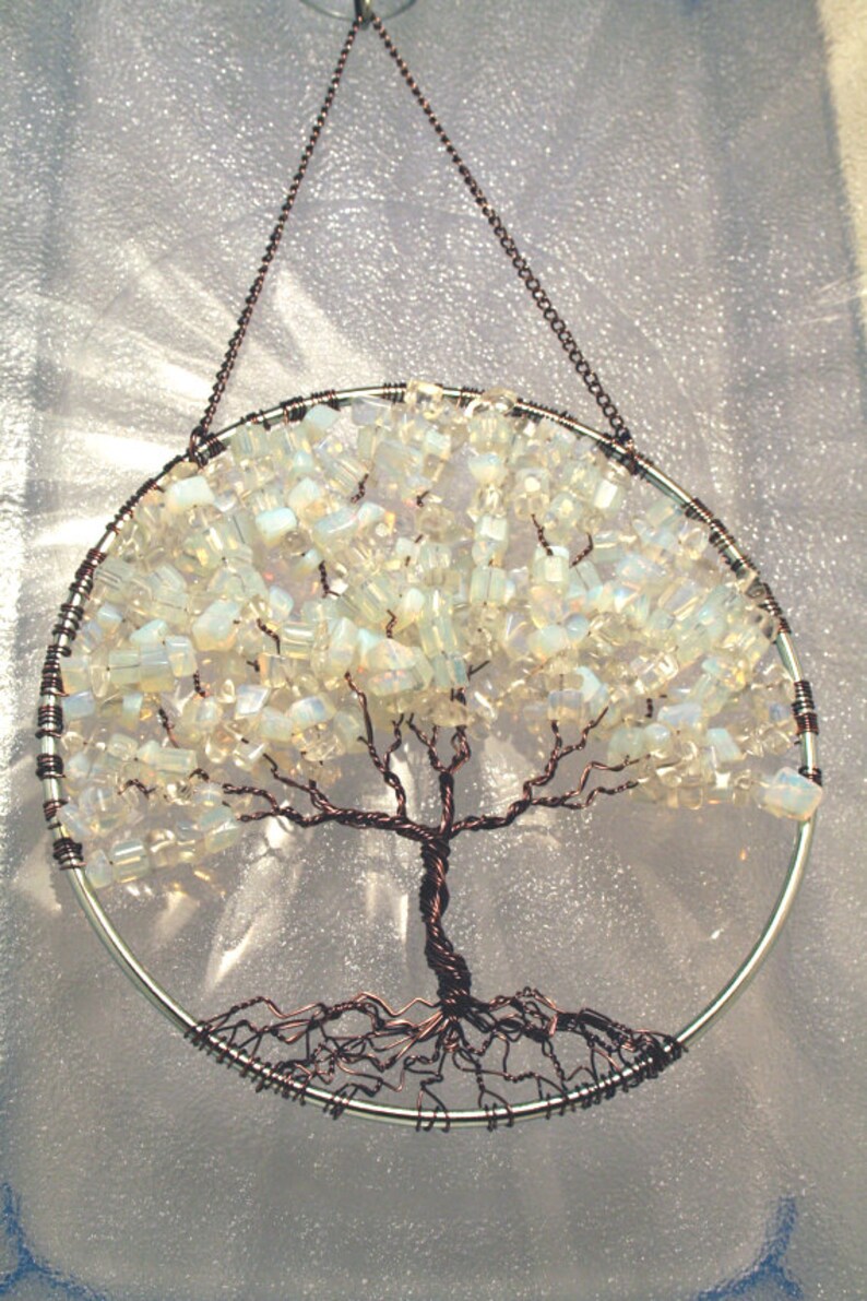 Large SunCatcher Tree of Life Moonstone on Bronze Antique Etsy