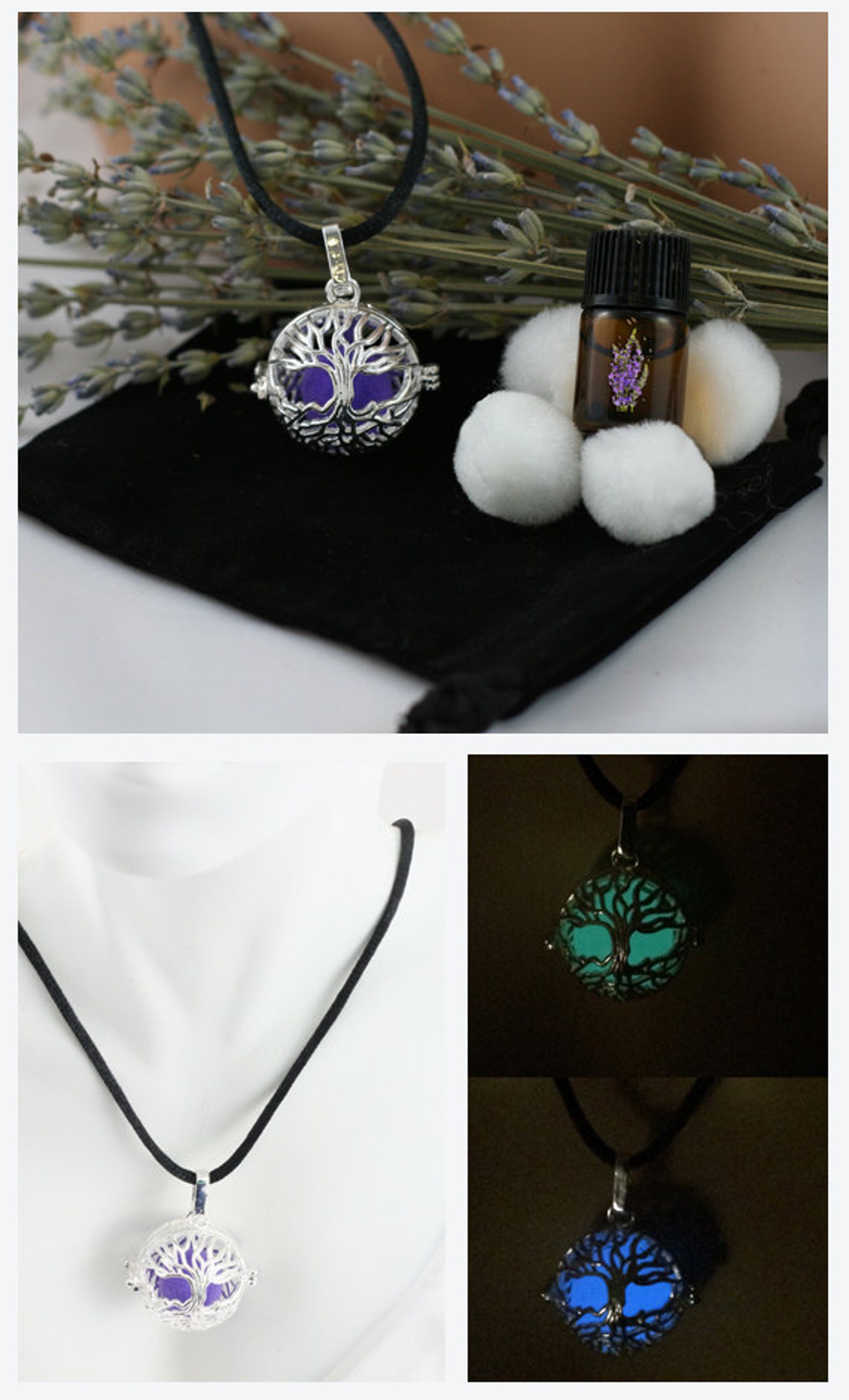 Silver Diffuser Locket Aroma Therapy Locket Set Lavender Etsy