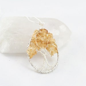 Citrine Tree of Life Teardrop Pendant image 5